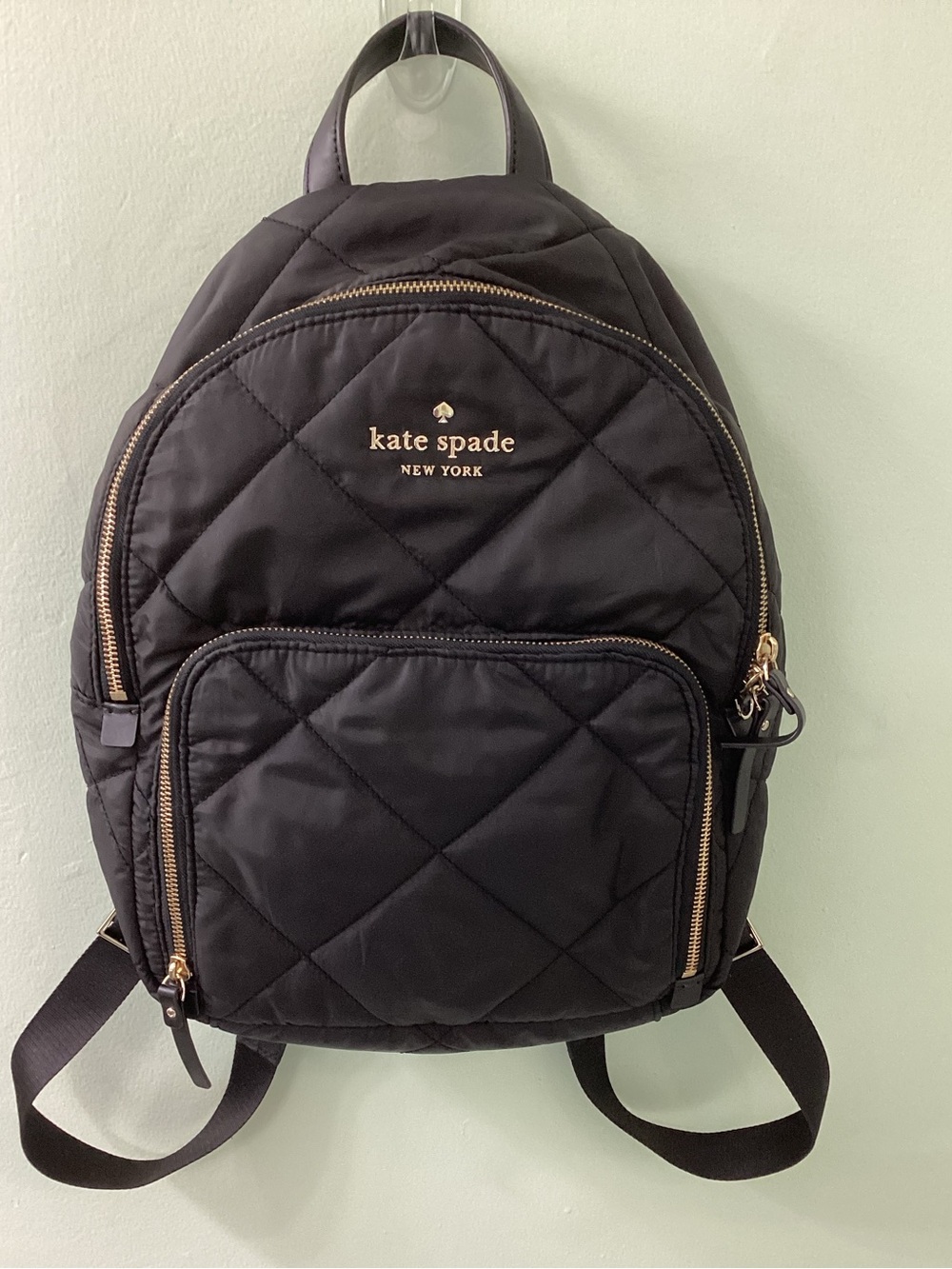 Kate Spade Watson Quilted Backpack Black/ Gold